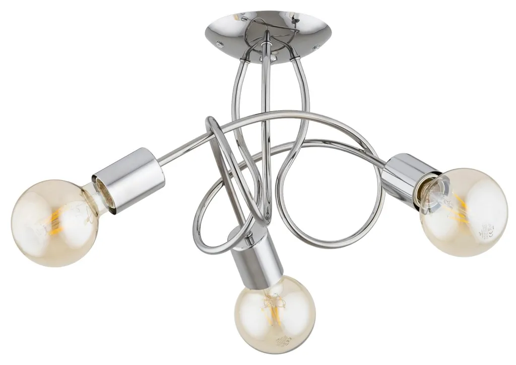 Luminaire de plafond moderne suspension HOSSA métal argenté 3 feux