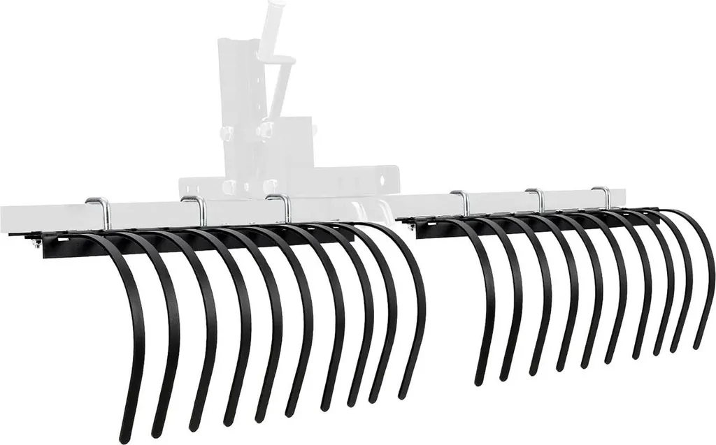 Râteau 122 cm usage intensif avec 17 dents interchangeables en acier