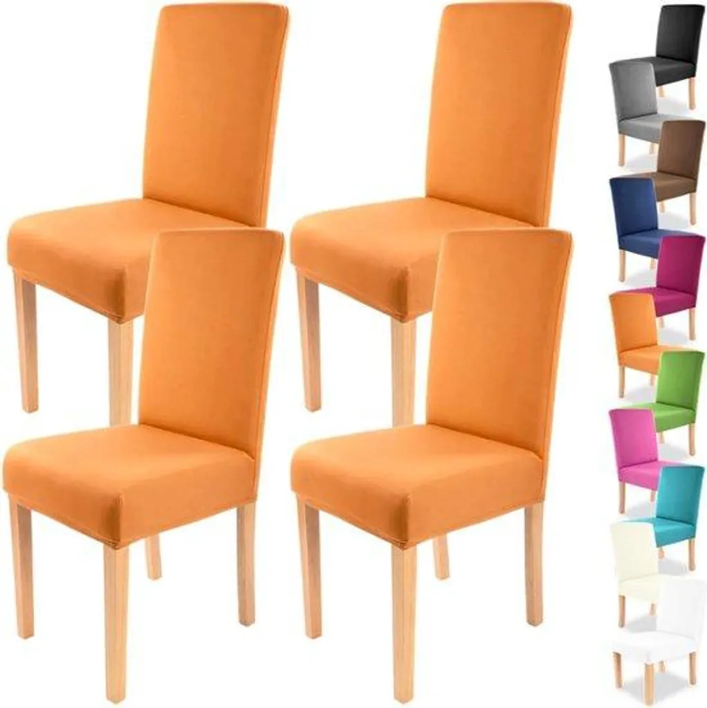 Rénovez vos Sièges avec ces 4 Housses de Chaise Extensibles Orange Vif
