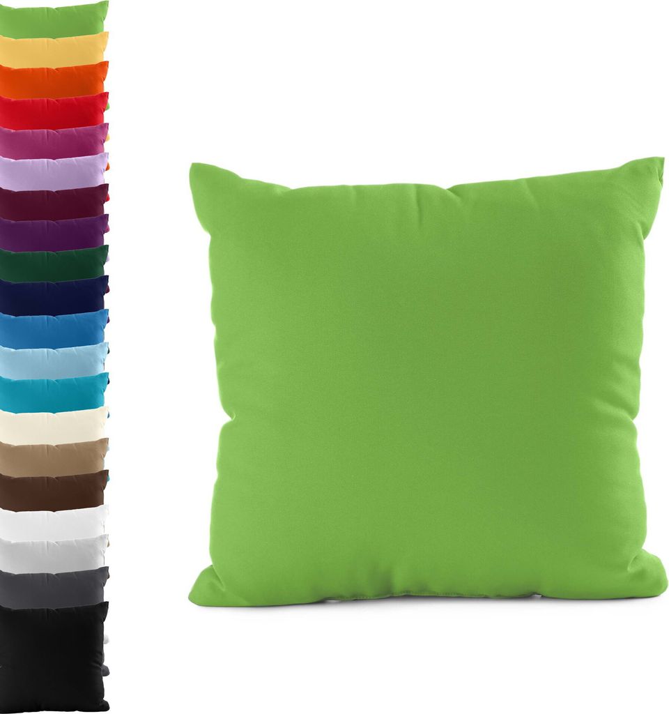 DOPPELPACK Kissenbezüge 40x145cm JERSEY Seitenschläferkissen Kissenbezug 100% Baumwolle 160gr/m² Kissenhülle Kissen, Farbe: Grün