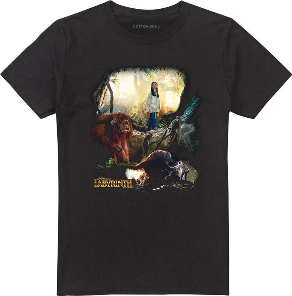 Labyrinth - T-Shirt für Herren/Damen Uni TV21878 (S) (Schwarz)