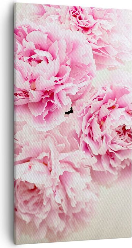 Bild auf Leinwand - Leinwandbild - Einteilig - Pfingstrosen Blumenstrauß Blumen - 55x100cm - Wand Bild - Wanddeko - Wandbilder - Leinwanddruck - B...