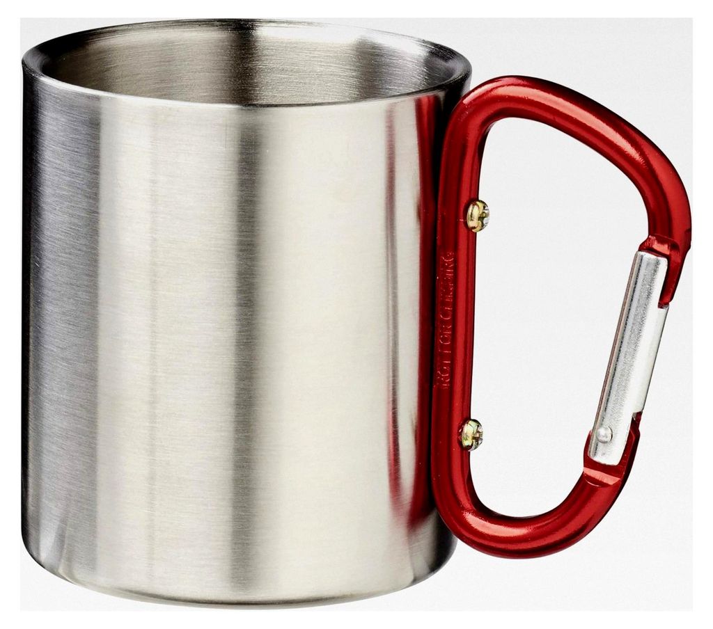 Doppelwandiger Edelstahl-Kaffeebecher mit Karabinerhaken zur Befestigung am Rucksack, für Camping, Outdoor und Wandern in 4 Farben