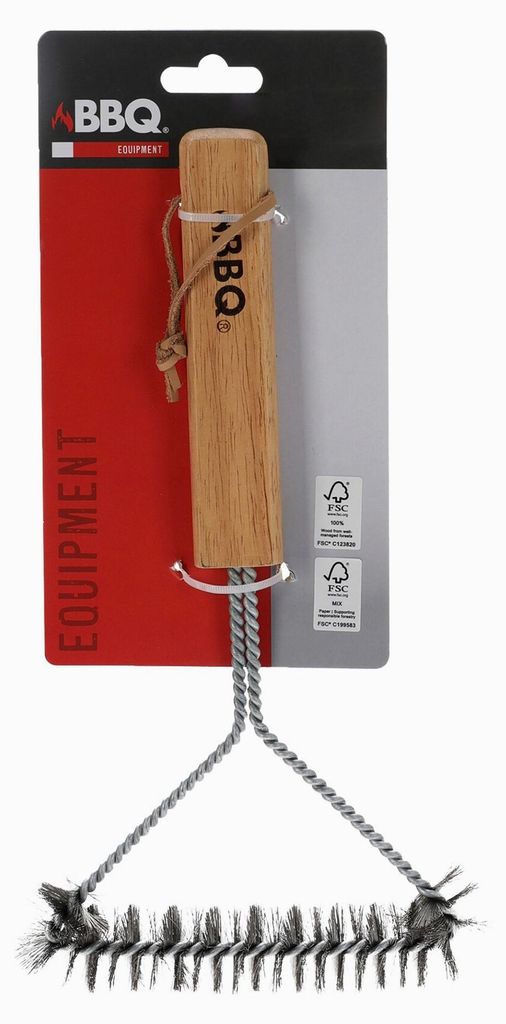 Kefa na čistenie grilu 30x14cm s drevenou rukoväťou Obrázok produktu 