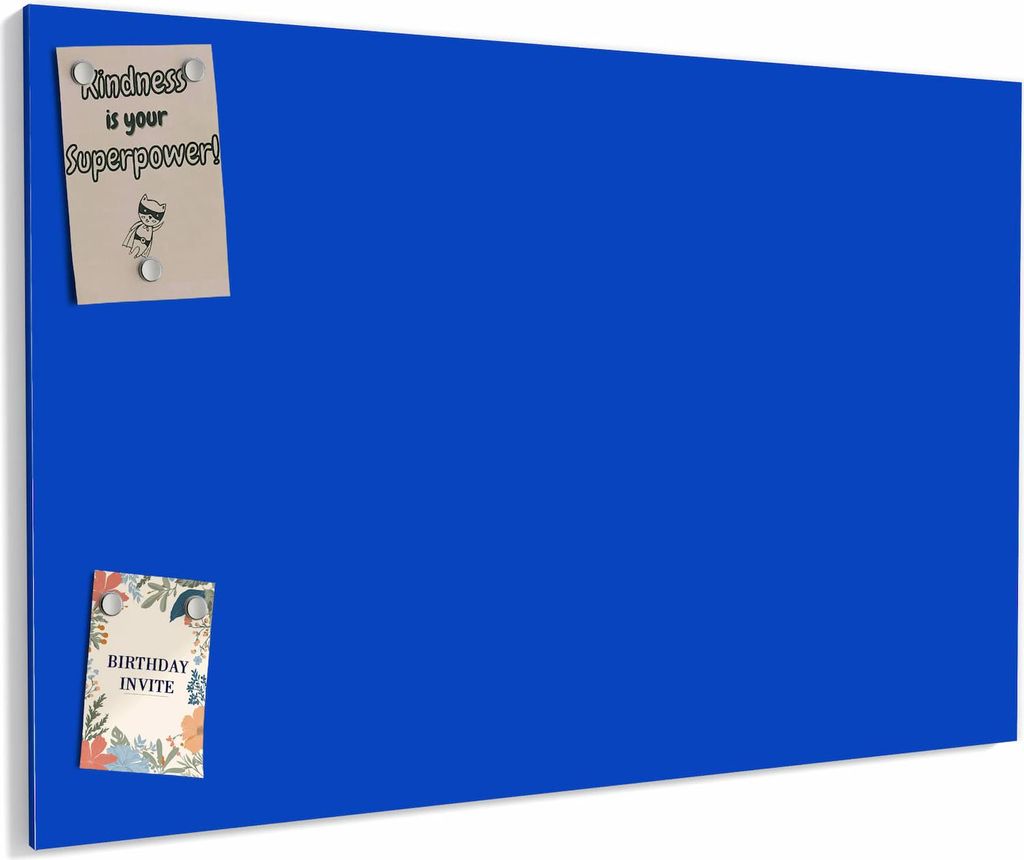 Magnettafel 60x40cm magnetisch & beschreibbar Metall-Board - Königsblauer Hintergrund III