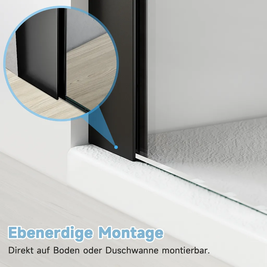 Paroi de Douche Fixe Industrielle 90cm avec Verre Anticalcaire NANO 6mm - 10
