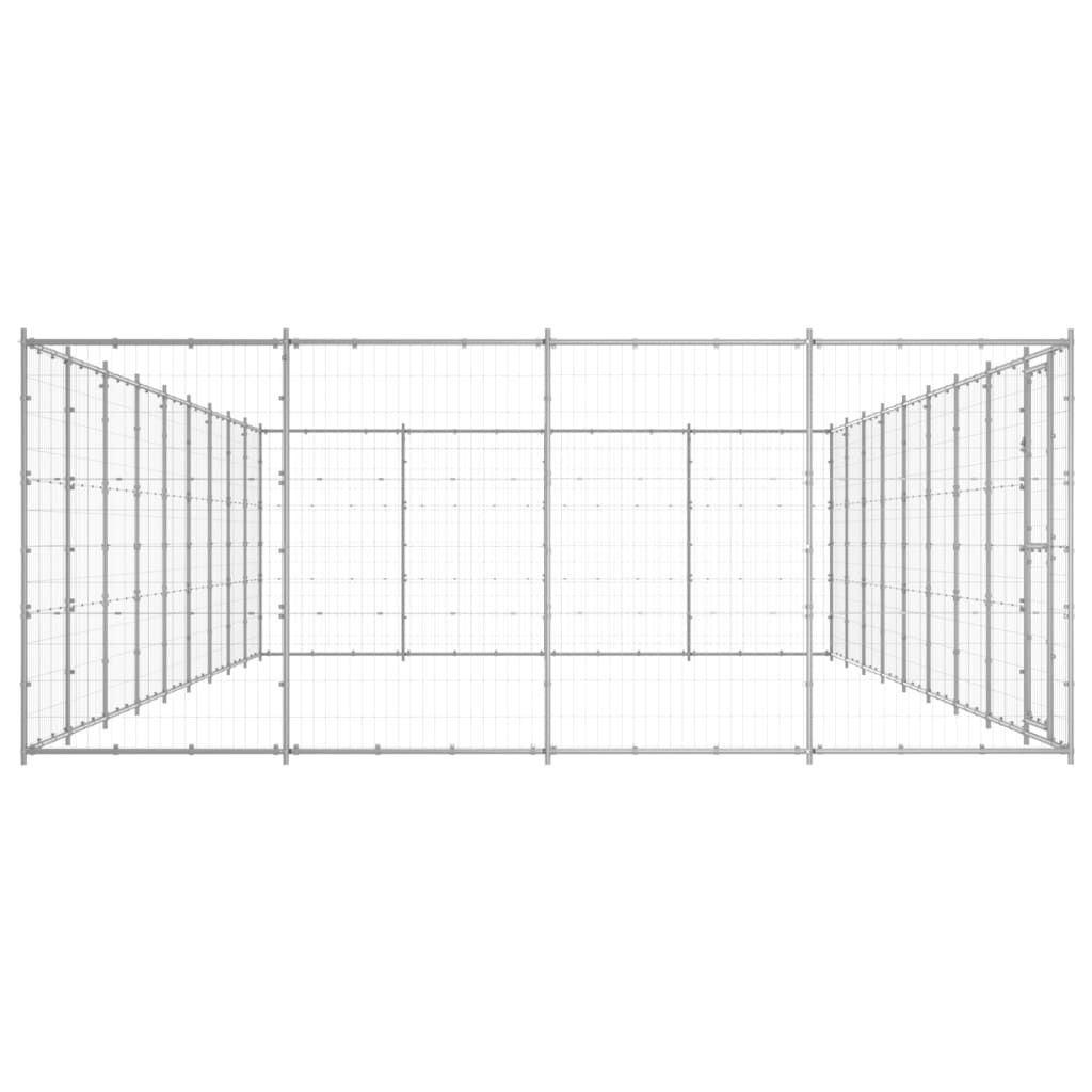 vidaXL Outdoor-Hundezwinger Verzinkter Stahl 43,56 m²