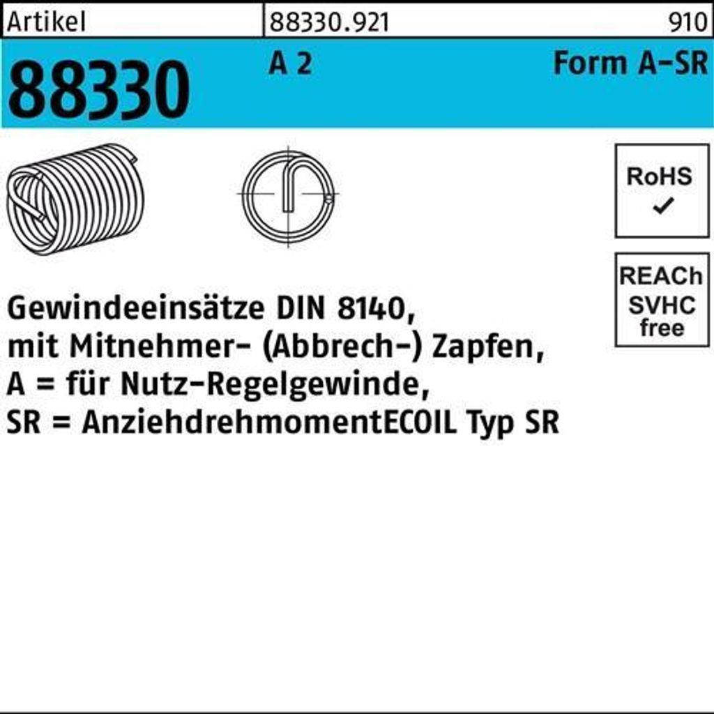 Gewindeeinsatz R 88330 Form A M 14 x 21 A 2