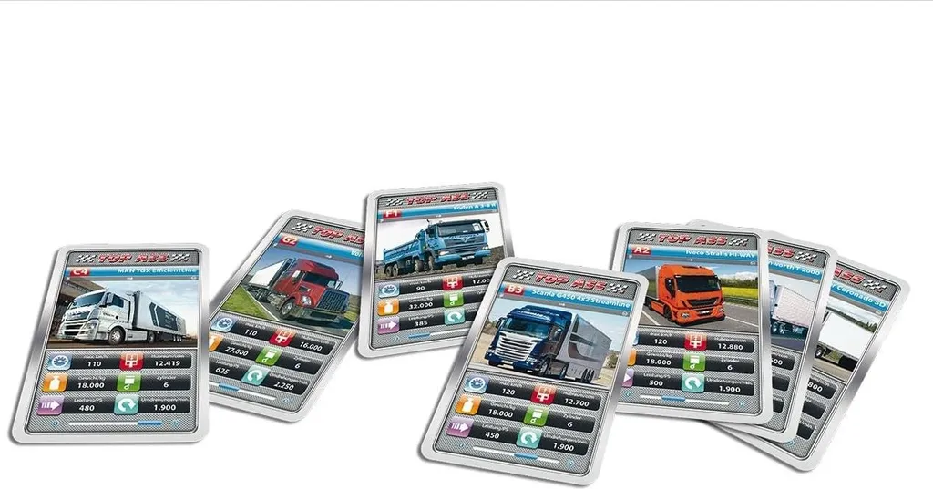 TOP ASS Quartet Trucks Set de Jeu avec Comparatif Technique de Camions - 9