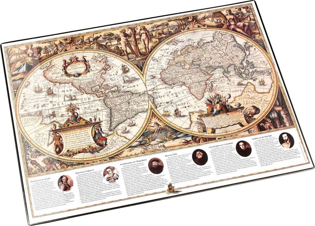 Schreibunterlage 40x53cm Landkarte Welt antik Packung mit 10 Stück
