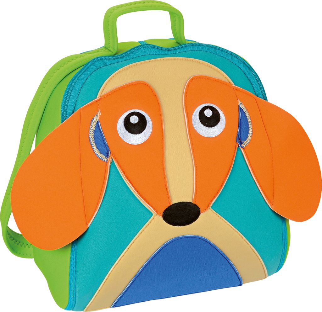 Mehrfarbiger Neopren Kinderrucksack mit Hund-Motiv, 30 x 16 Produktbild 
