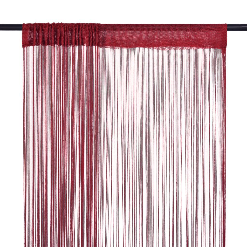 Tende a fili 2 pezzi 140 x 250 cm rosso bordeaux Immagine del prodotto 