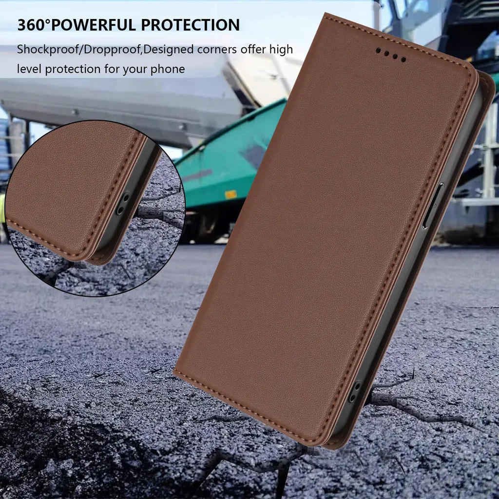 Custodia Portafoglio Per Xiaomi Redmi Note 8 Pro, Pelle PU Premium Con 2 Slot E Portamonete, Chiusura Magnetica E Supporto, Colore Rosso - 4