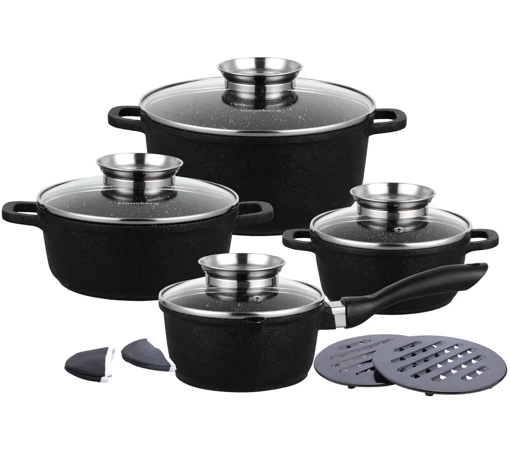 Casseroles en granit antiadhésives Klausberg KB-7360 12 pièces
