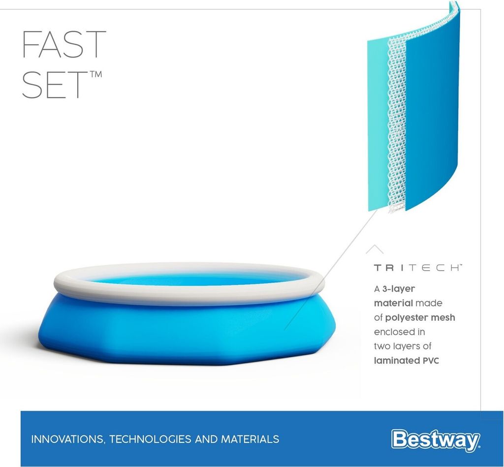 Bestway Fast Set Aufblasbarer Swimmingpool Rund 305x76 cm Produktbild 19
