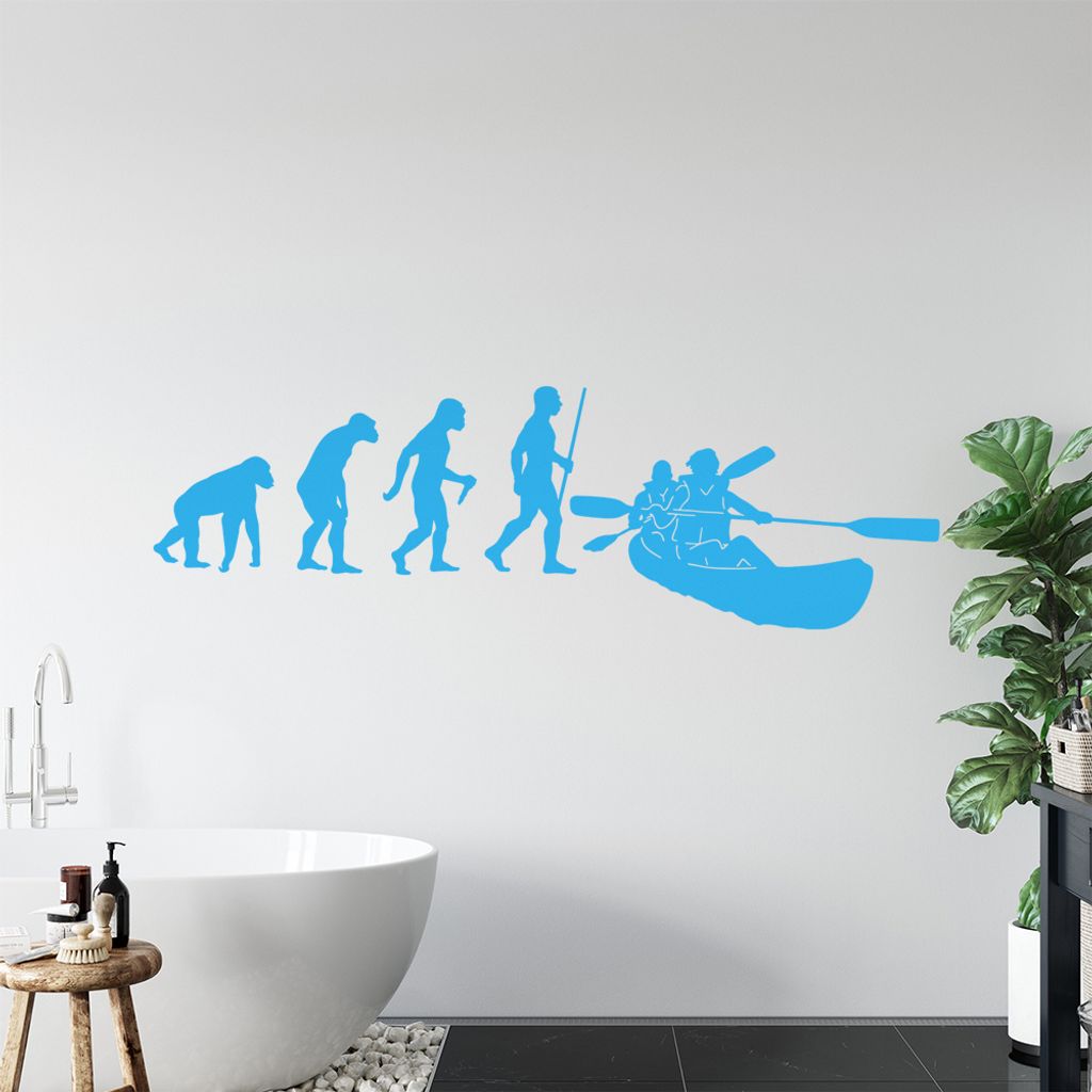 Kanu Kajak Evolution Wandtattoo Wandaufkleber Wall Sticker - Dekoration, Küche, Wohnzimmer, Schlafzimmer, Badezimmer