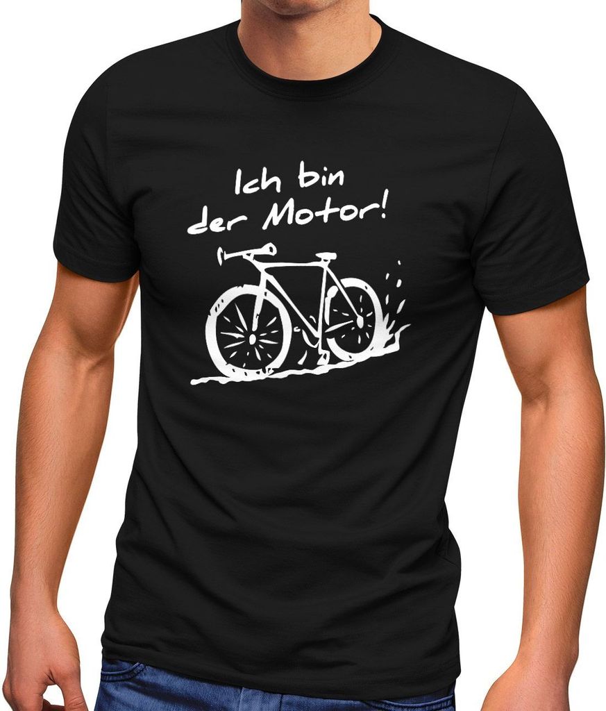 Herren T-Shirt Ich bin der Motor! Fahrrad MTB Mountainbike Radfahren Fun-Shirt Moonworks schwarz XXL
