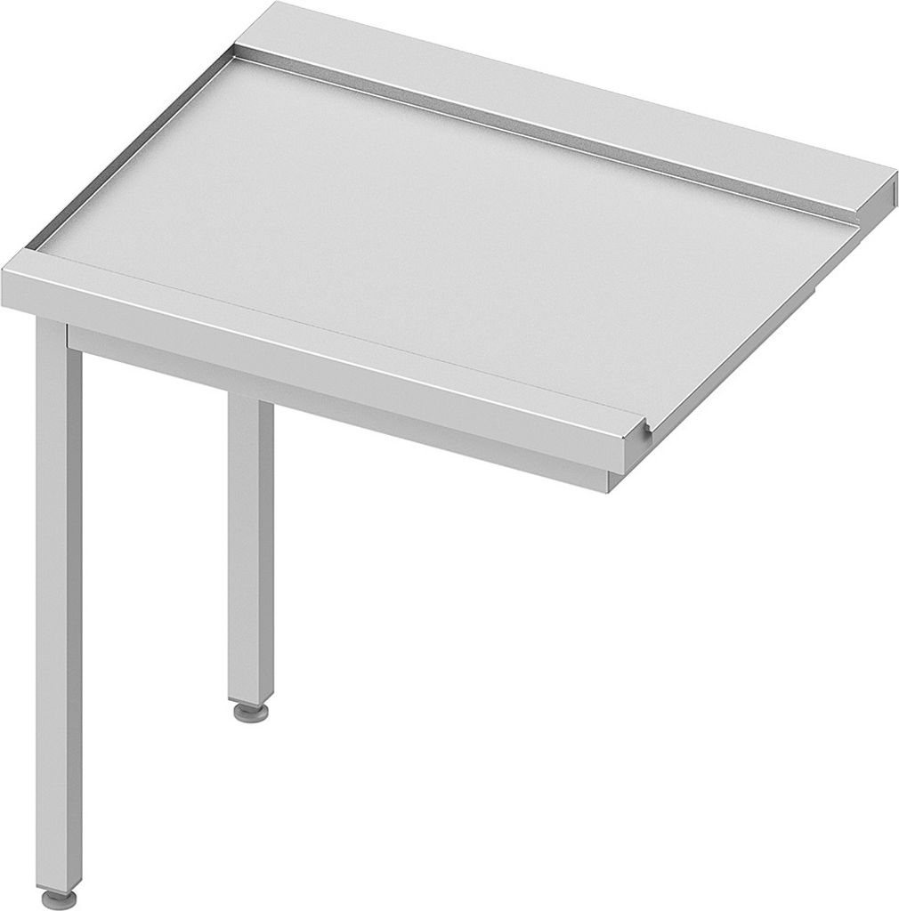 Ablauftisch ECO auf zwei Beinen 1000x670x870 mm, Anbauseite links, mit Aufkantung, Selbstmontage