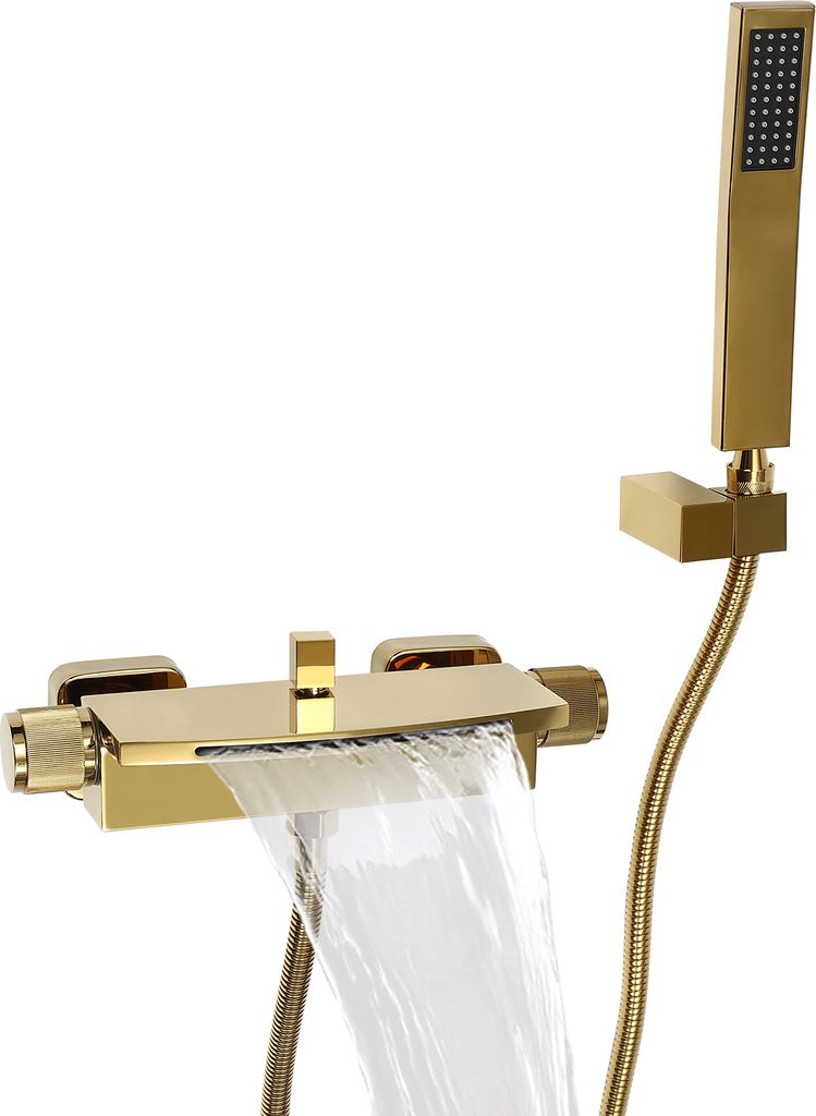Badewannenarmatur Wasserfall Dusche Badewanne Wasserhahn Heiße Und Kalte Gold