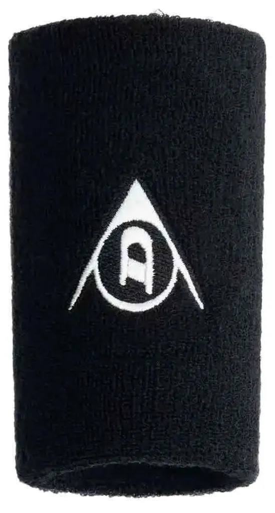 Bracelet de sport Dunlop 12 cm en coton éponge extensible coloris noir