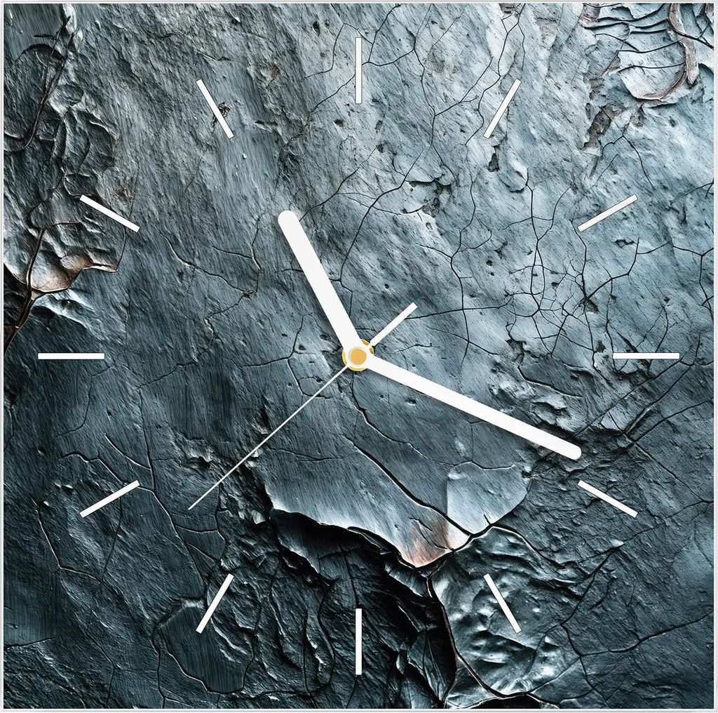 Wanduhr aus Glas mit Motiv Strukturierte Oberfläche- 30 x 30 cm - inkl. Aufhängesystem