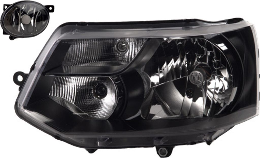 Johns, Scheinwerfer Halogen passend für VW Transporter T5 11/ 2009 - wa. H4 Li. + Nebel 7E1941015D 7E1941015H 7E1941015R 7E1941015T 7E0941699A 7E0...