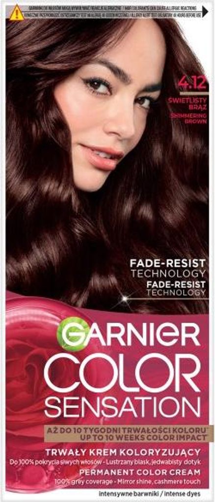 Garnier Color Sensation Krem koloryzujący do włosów 4.12 Świetlisty Brąz
