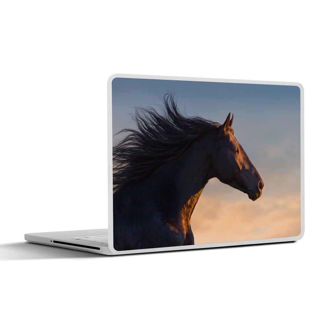 MuchoWow Laptop Aufkleber Sticker Cover Pferd - Luft - Mähne 30x22 cm - Laptop-Sticker
