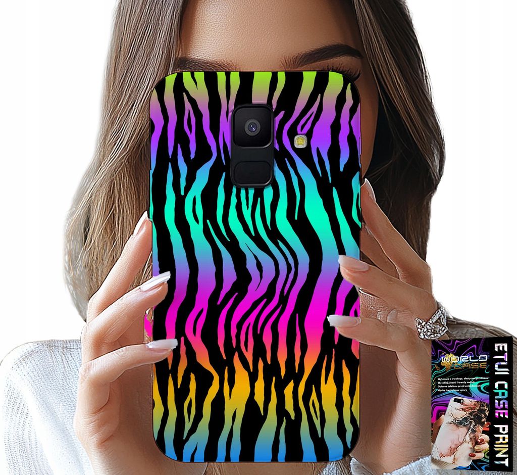 Hülle Für Samsung A6 2018 - Abstrakte Bunte Muster Hülle + Folie