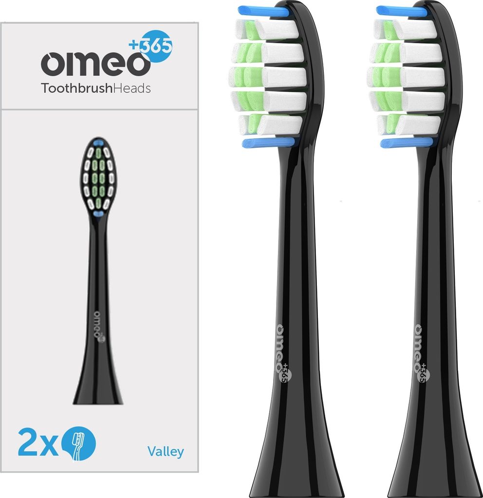 OMEO | Ersatzbürste für omeo +365 - 2 Stück - Schwarz - Produktbild 