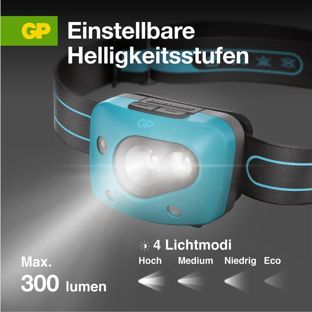 Lampe frontale GP Discovery CH44 - Éclairage LED puissant et ajustable - 26