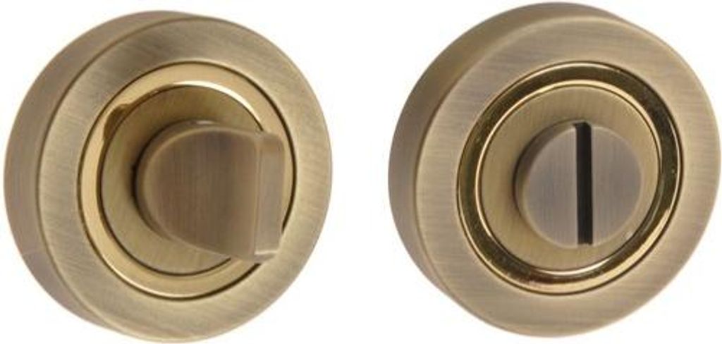 Rundschild GAMET PLT-25-WC-02ME-03-02ME, WC-Schloss, Patina/Gold