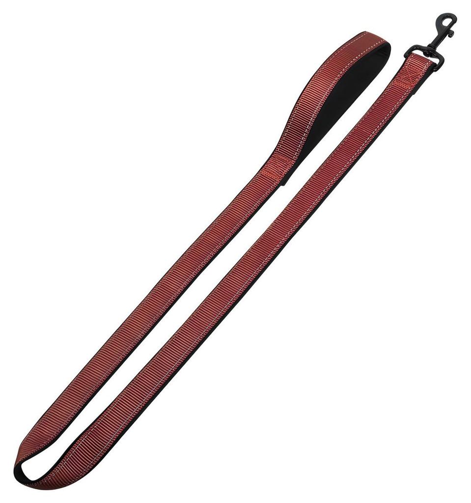 Nobby Leine Classic Reflect Soft terracotta/schwarz, Maße: 120 cm / 10 mm