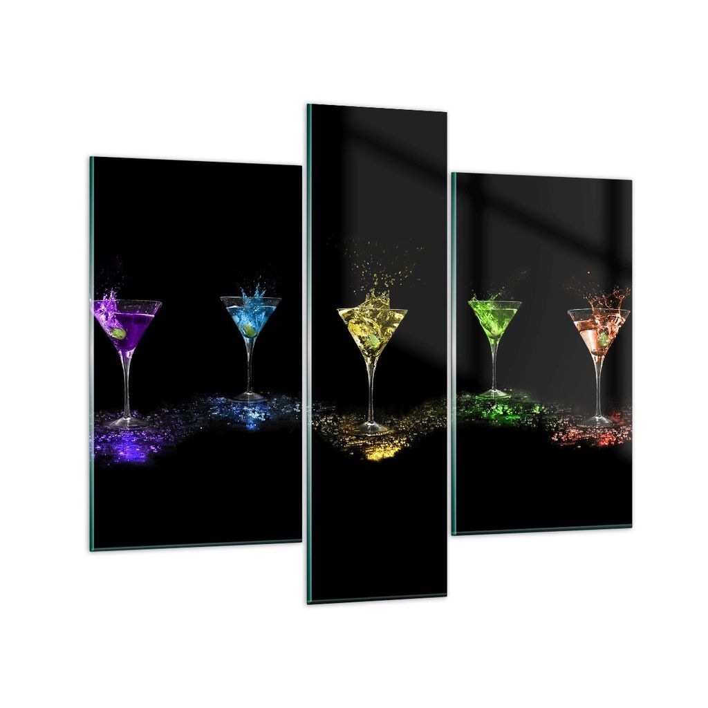 Bilder auf glas - Cocktail trinken Alkohol Glas - 95x80cm - Glasbilder - Wandbilder - Kunstdruck - zum Aufhängen bereit - Wanddekoration aus Glas ...