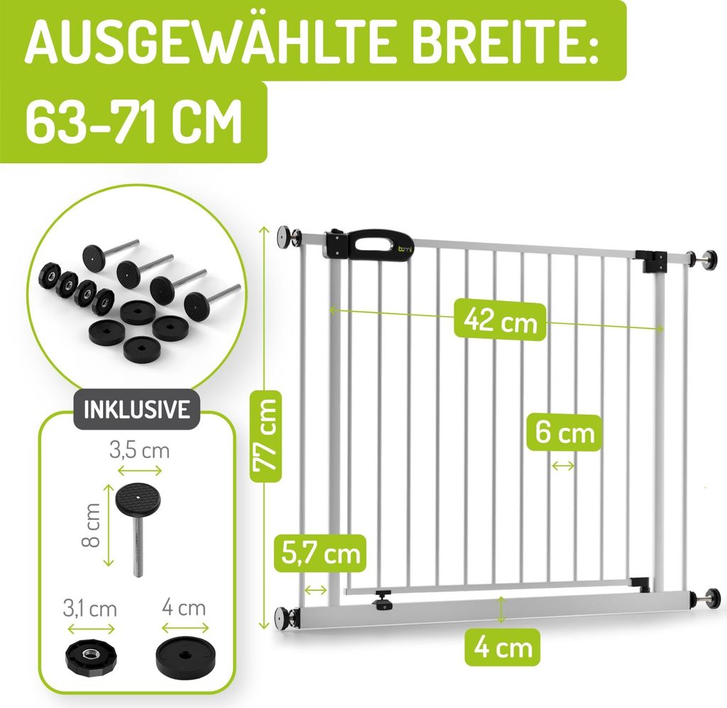 BOMI® Türschutzgitter zum Klemmen 63-251 cm | Ohne Bohren | Produktbild 2