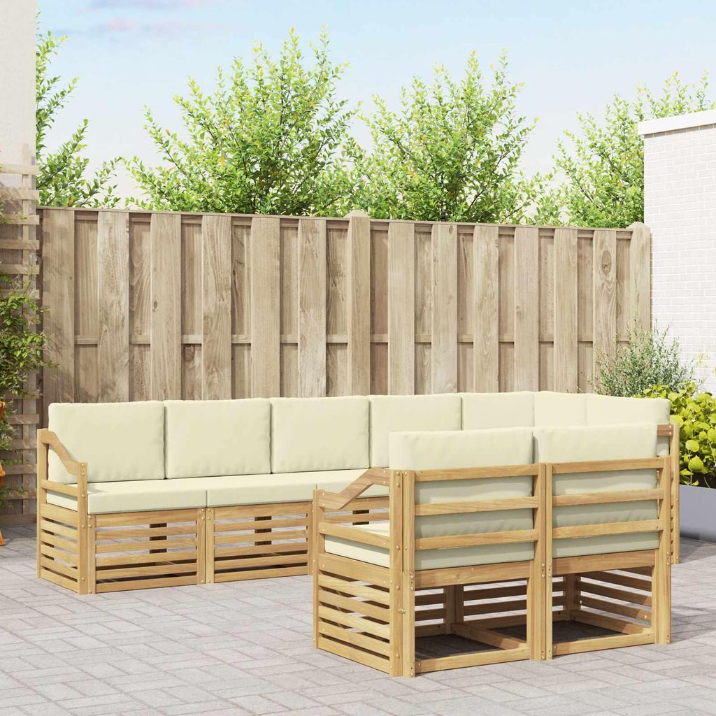 Möbel Sofagarnituren 8 pcs Weiß und Creme Massivholz AkazieGartensofas - Gartensofas c4433