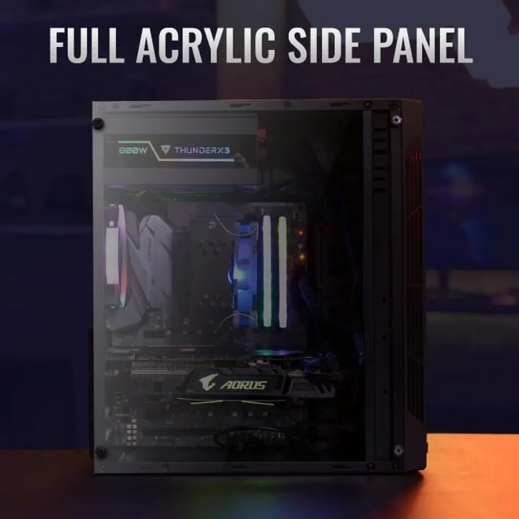 Boîtier PC Aerocool Split Midi Tower Noir avec Ruban LED RGB Stylé - 12