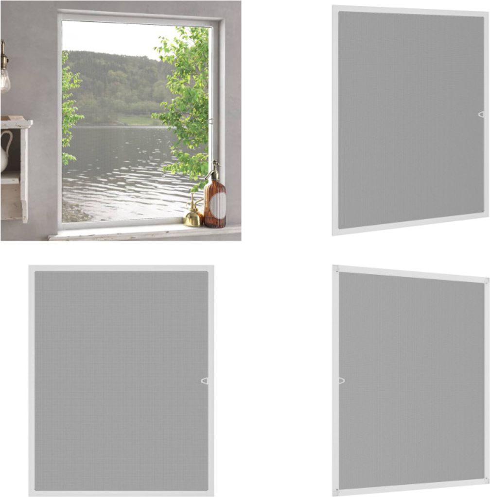 vidaXL Insektenschutz für Fenster Weiß 100x120 cm - Insektenschutz - Insektenschutz Fenster - Insektengitter - Fenstergitter