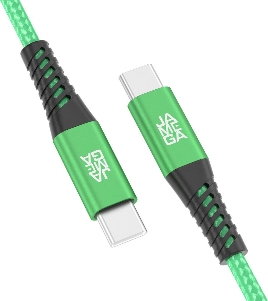 USB-C zu USB-C Kabel 480mbps 60W mit Metall Stecker - Grün 0,5m