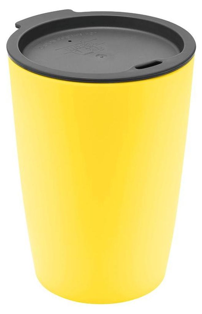 Coffee to go-Becher, gelb.