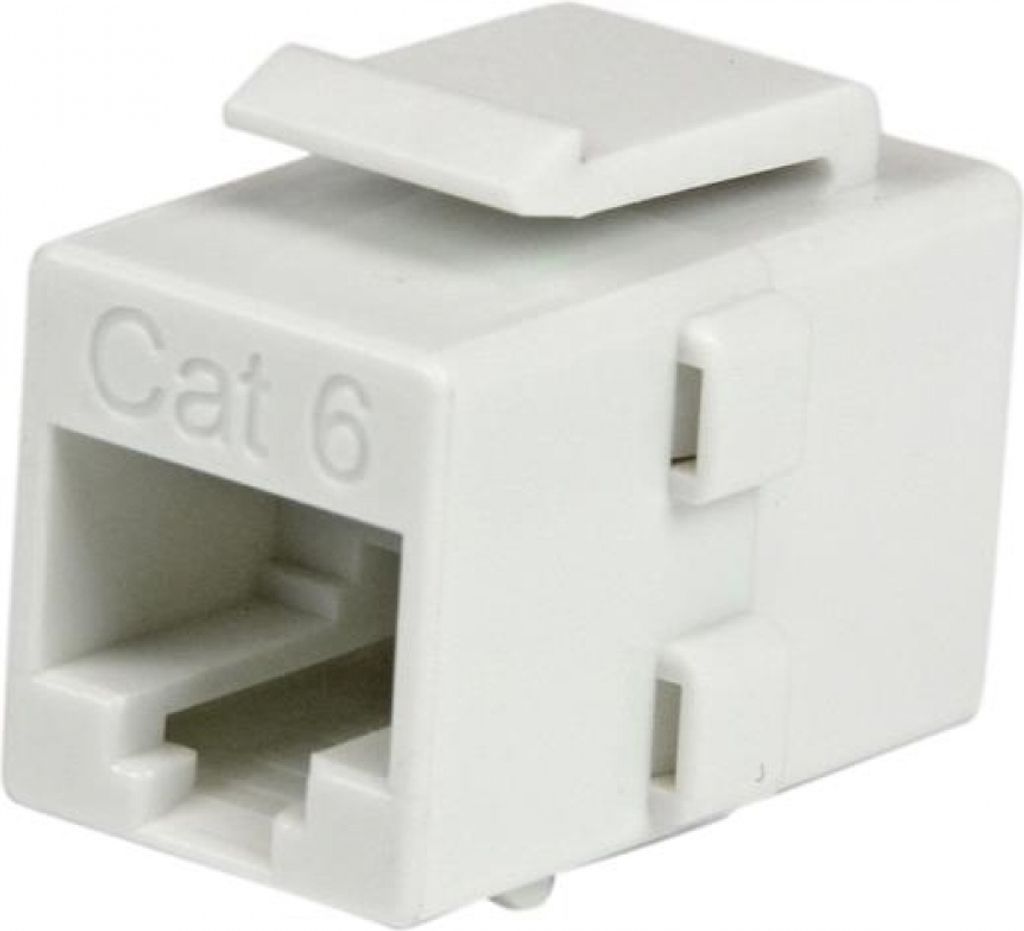 StarTech.com White Cat 6 RJ45 Keystone Jack Network Coupler F/F - RJ45 Coupler - Cat6 Coupler - F/F Cat6 Keystone Jack White Modular (C6KEYCOUPLWH)