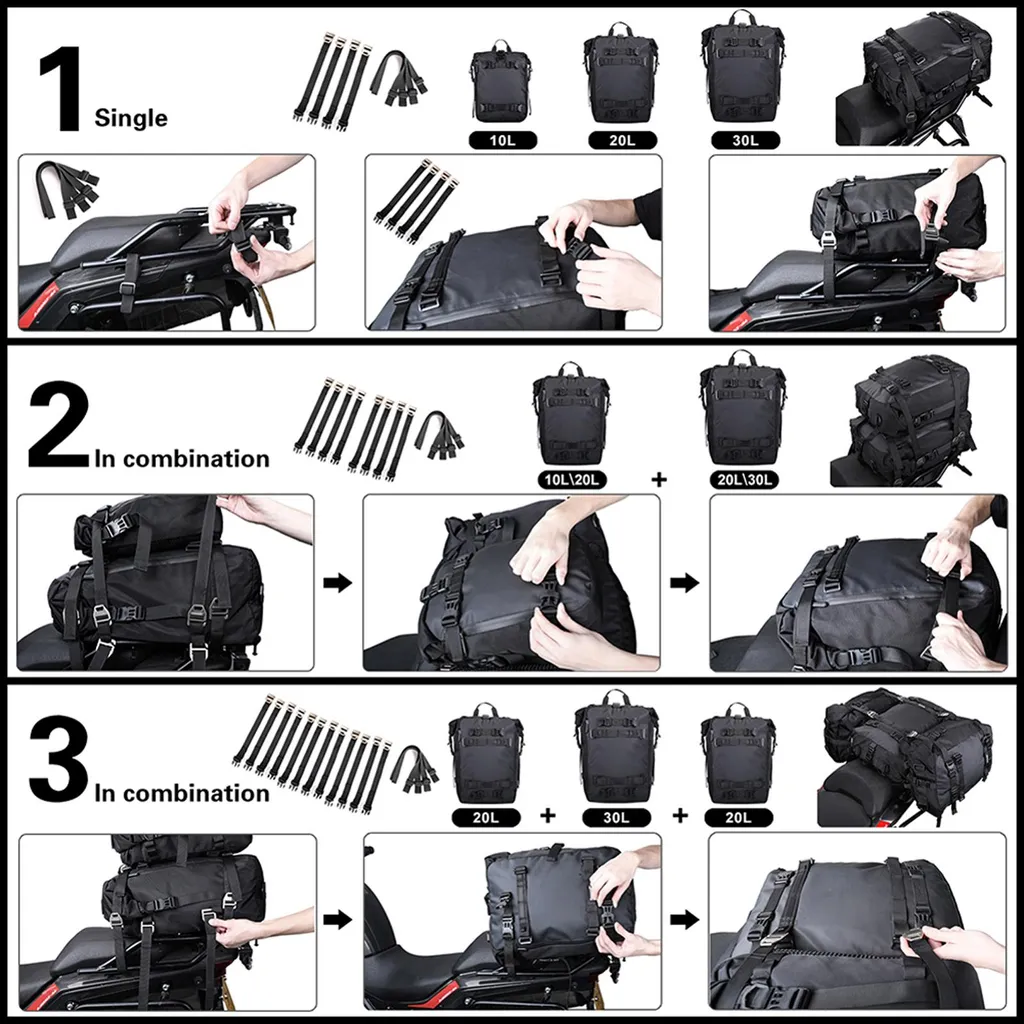 Borsa Moto Universale Portapacchi - Bagaglio Impermeabile Robusto