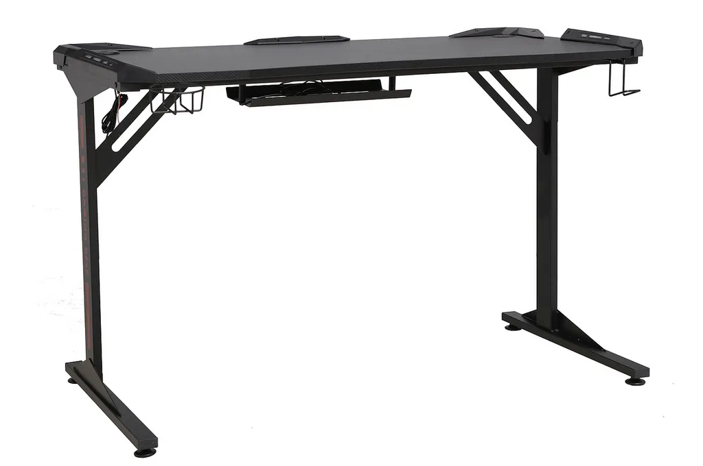 Bureau pc noir stable AMAR - Bureau compact pour petit espace de travail