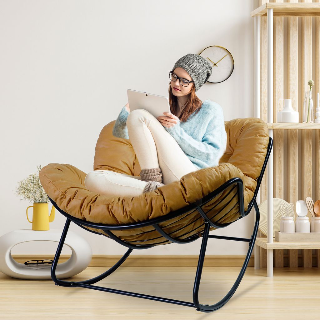 CCLIFE Schaukelstuhl Schaukelsessel Wohnzimmer Relaxstuhl Produktbild 2