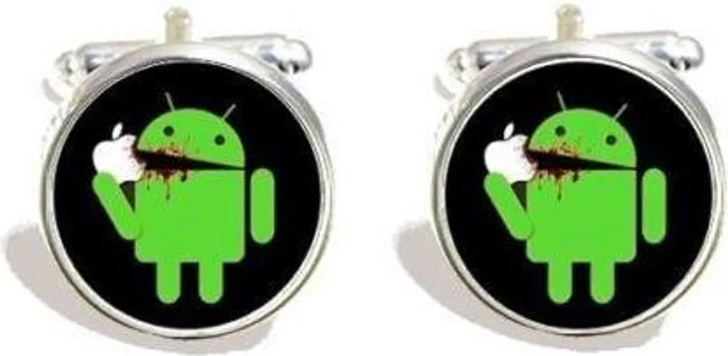 Paire de boutons de manchette geek Apple contre Android style high-tech