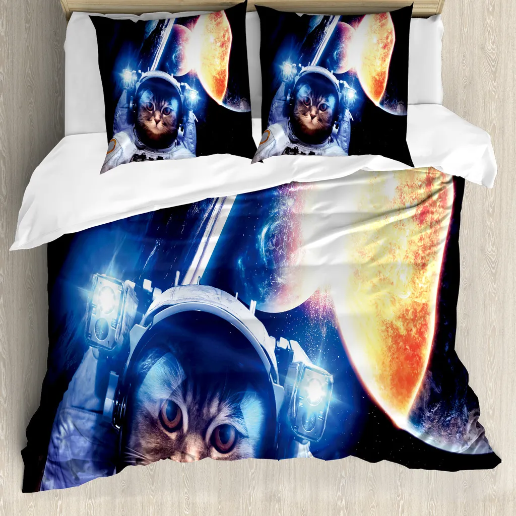 Copripiumino Spaziale ABAKUHAUS Raum-Katze 155x220 cm Set