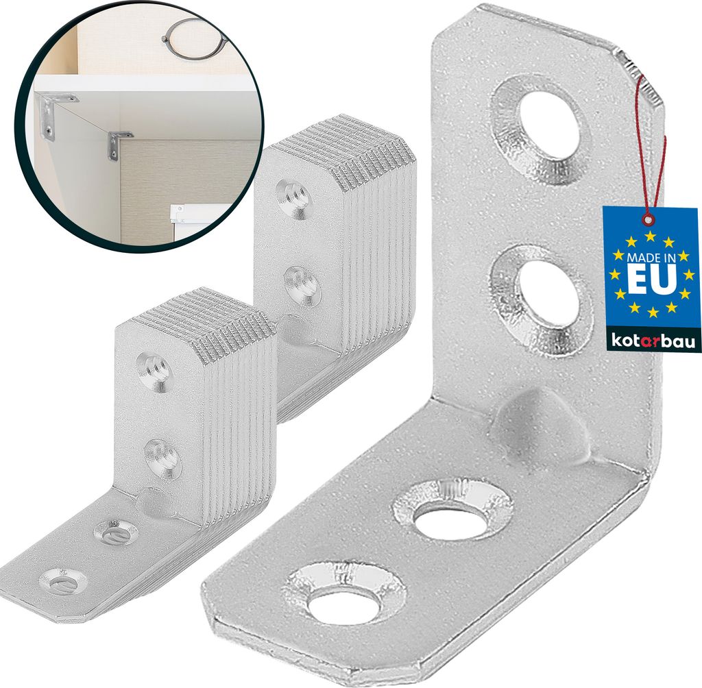 KOTARBAU 25er Set Winkelverbinder 30 x 30 x 16 x 2 mm mit Sicke Stahl Bauwinkel Montagelöcher Möbelverbinder Verzinkt Schwerlast Holzverbinder ...