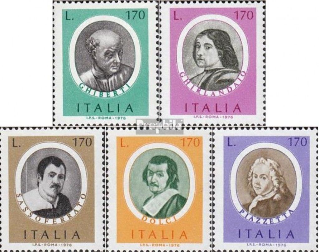 Briefmarken Italien 1976 Mi 1549-1553 (kompl.Ausg.) postfrisch Künstlerporträts