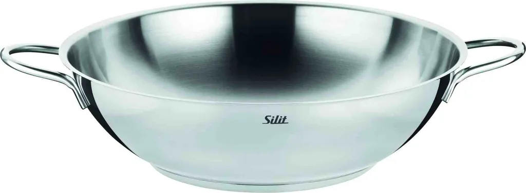 Silit Wok 32cm Inox Induzione - Padella Professionale Senza Rivestimento