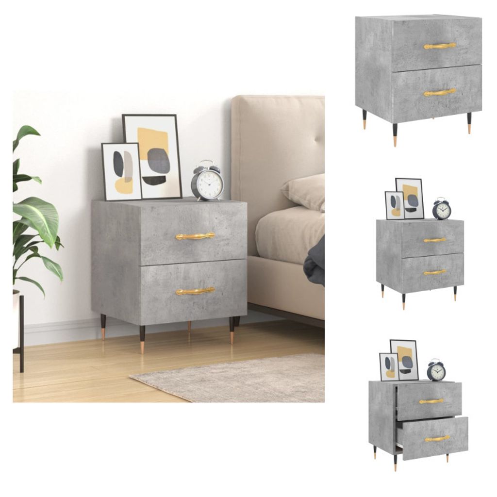 vidaXL Nachttisch Betongrau 40x35x47,5 cm Holzwerkstoff - Nachttische